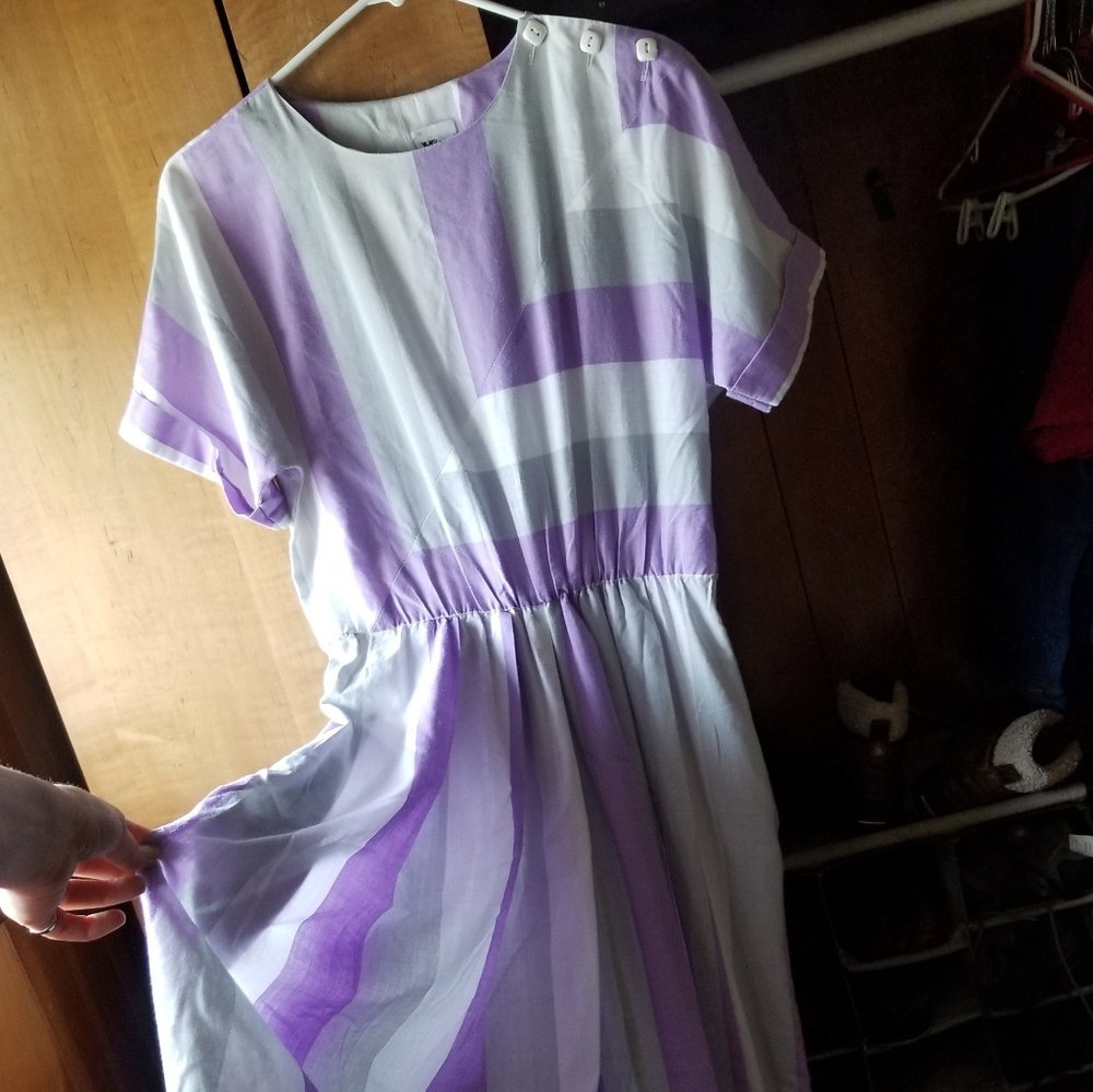 Vintage Miss Oops California Dress Purple Stripes